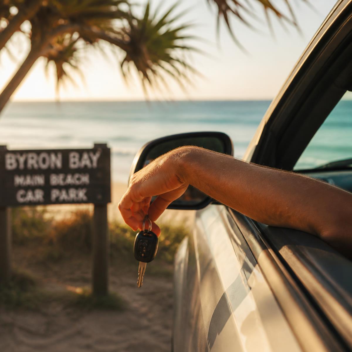 Picking up the keys to your hire car